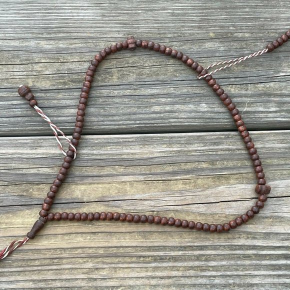 Handmade Genuine Wood Beads Religious Islamic Tasbeeh Prayer Beads Dark Brown - Picture 7 of 8